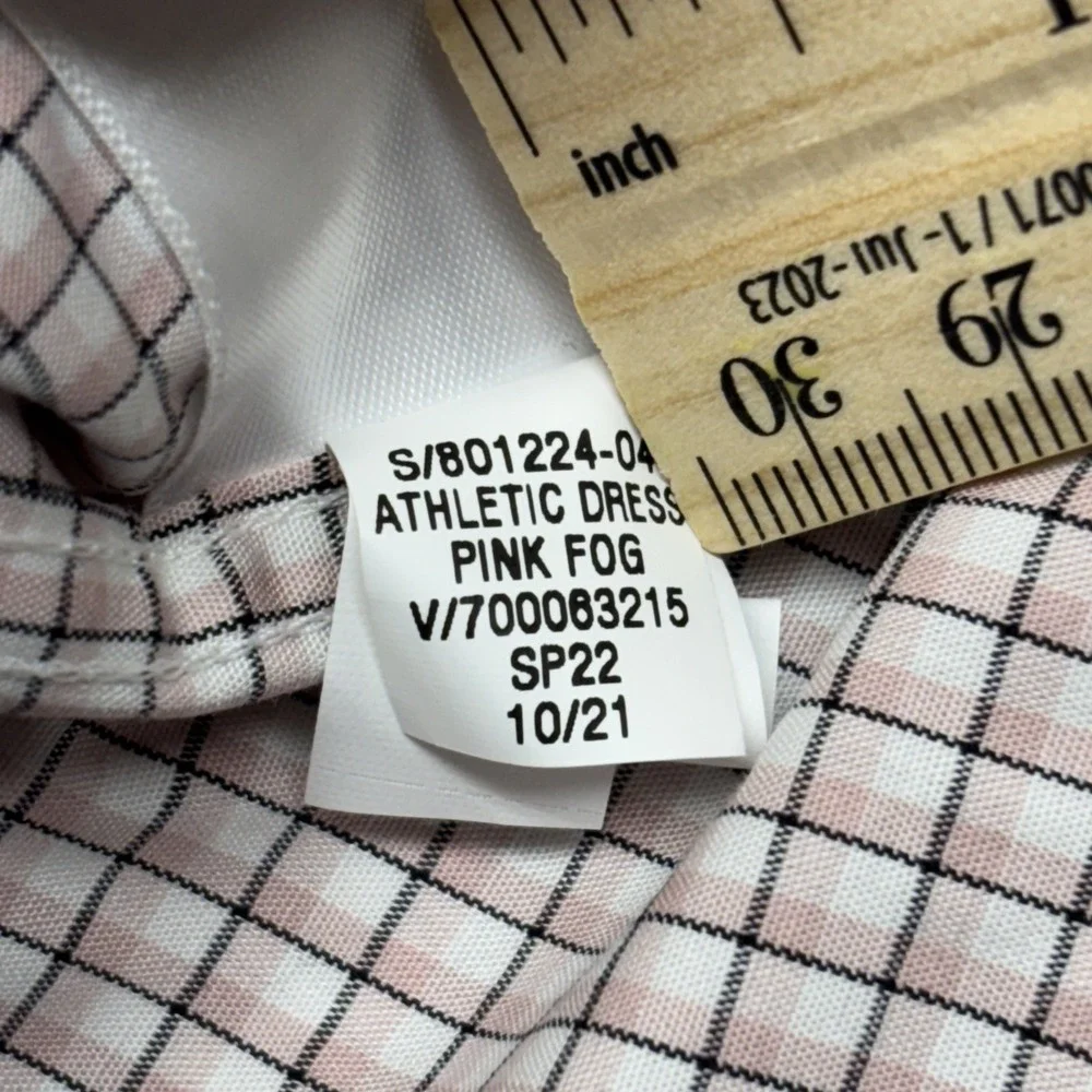 BANANA REPUBLIC Athletic Fit Dress Shirt Men's XL Check Pink Button‎ Down NWT